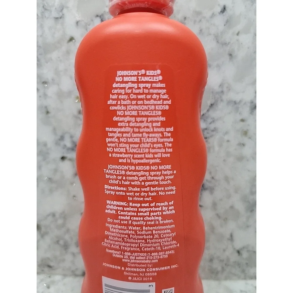Johnson's Kids NO‎ MORE TANGLES Detangling Spray Sun Ripened Strawberry 10 Fl Oz